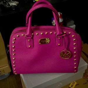Michael Kors hot pink clutch purse like brand new as only used couple times.